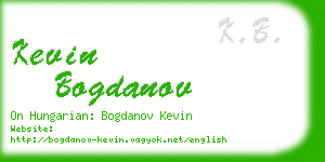 kevin bogdanov business card